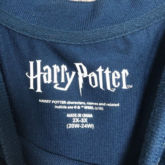 Harry Potter Nightgown Blue Pajama Graphic Lightening Bolts HP Logo 2x-3x soft - Picture 5 of 8